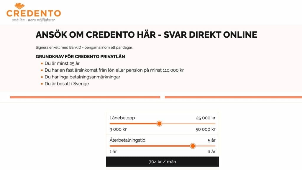 Credento ansökan