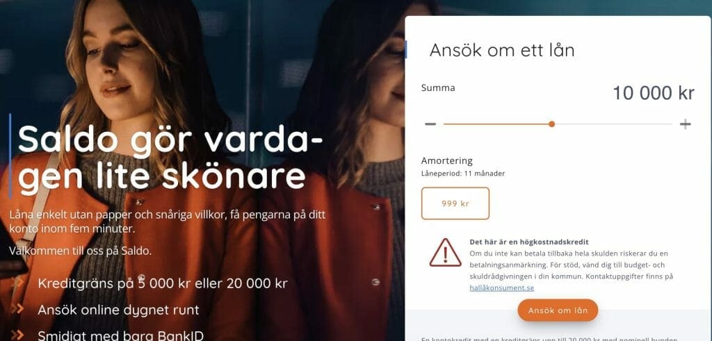 Saldo lån utan UC